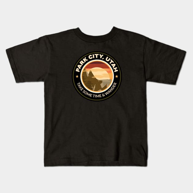 Park City, Utah Kids T-Shirt by Mountain Morning Graphics